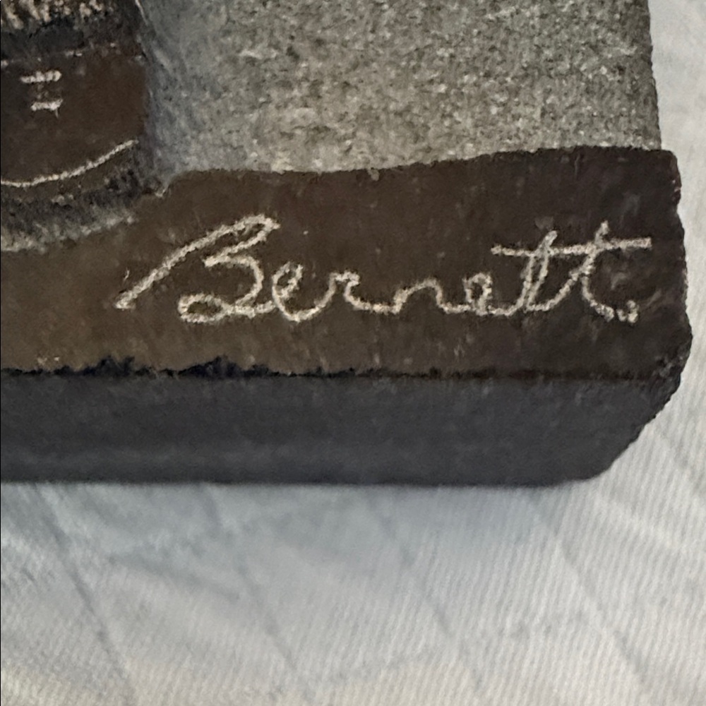 Vintage David Bernett Inuit Relief Stone Carving "Just Pals" Signed - Picture 2 of 8